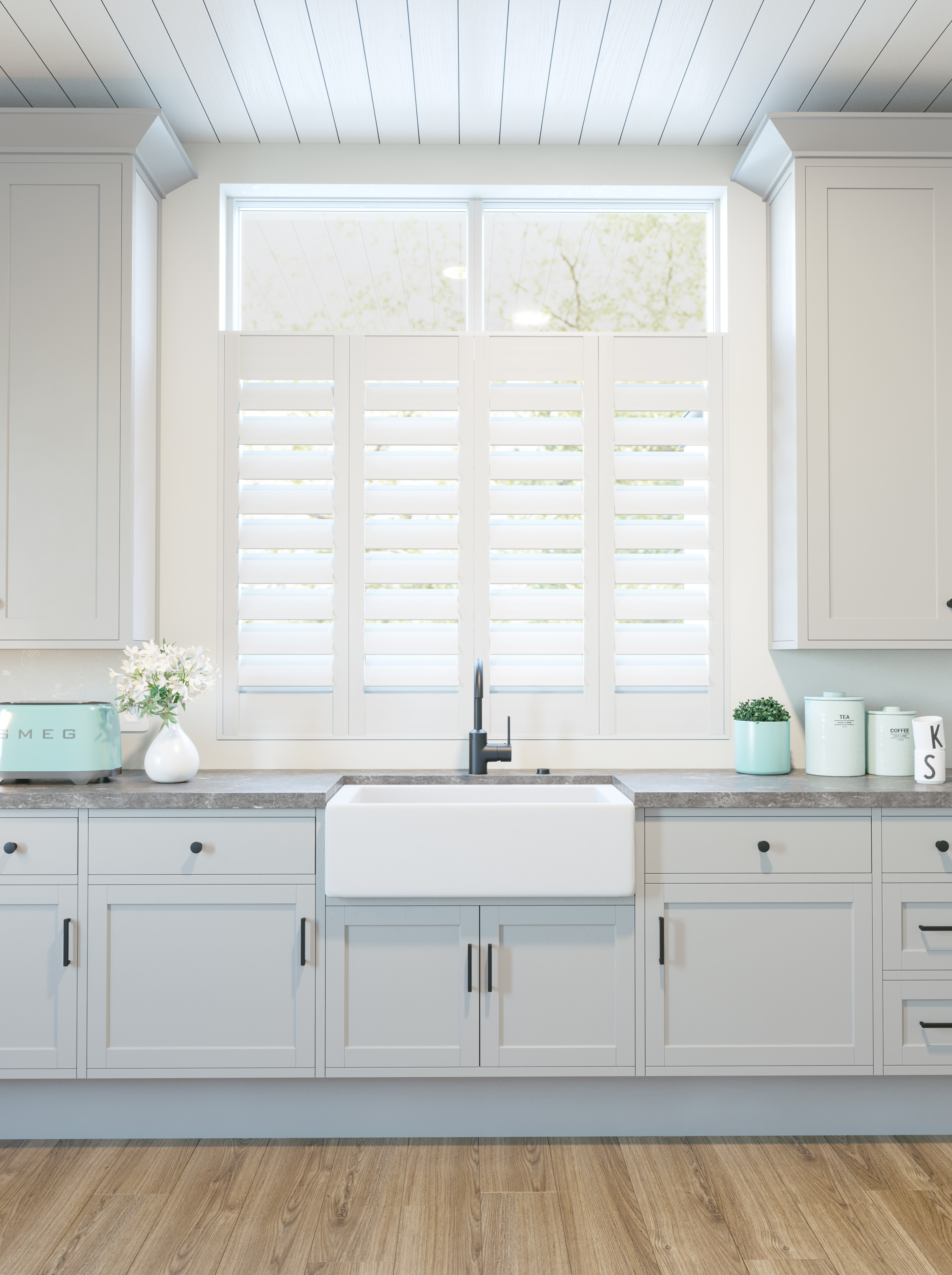 Shutters in kitchen